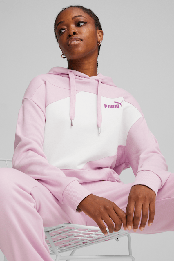 Pink puma sales hoodie womens